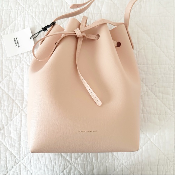 NEW MANSUR GAVRIEL Mini Saffiano Leather Bucket Bag Dahlia Pink NWT - Picture 2 of 11